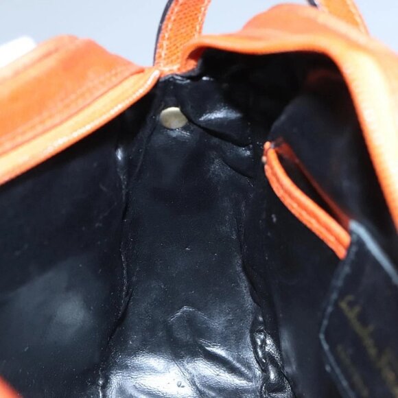 Salvatore Ferragamo Shoulder Bag Leather Brown Gold Auth 102665 - Picture 12 of 16